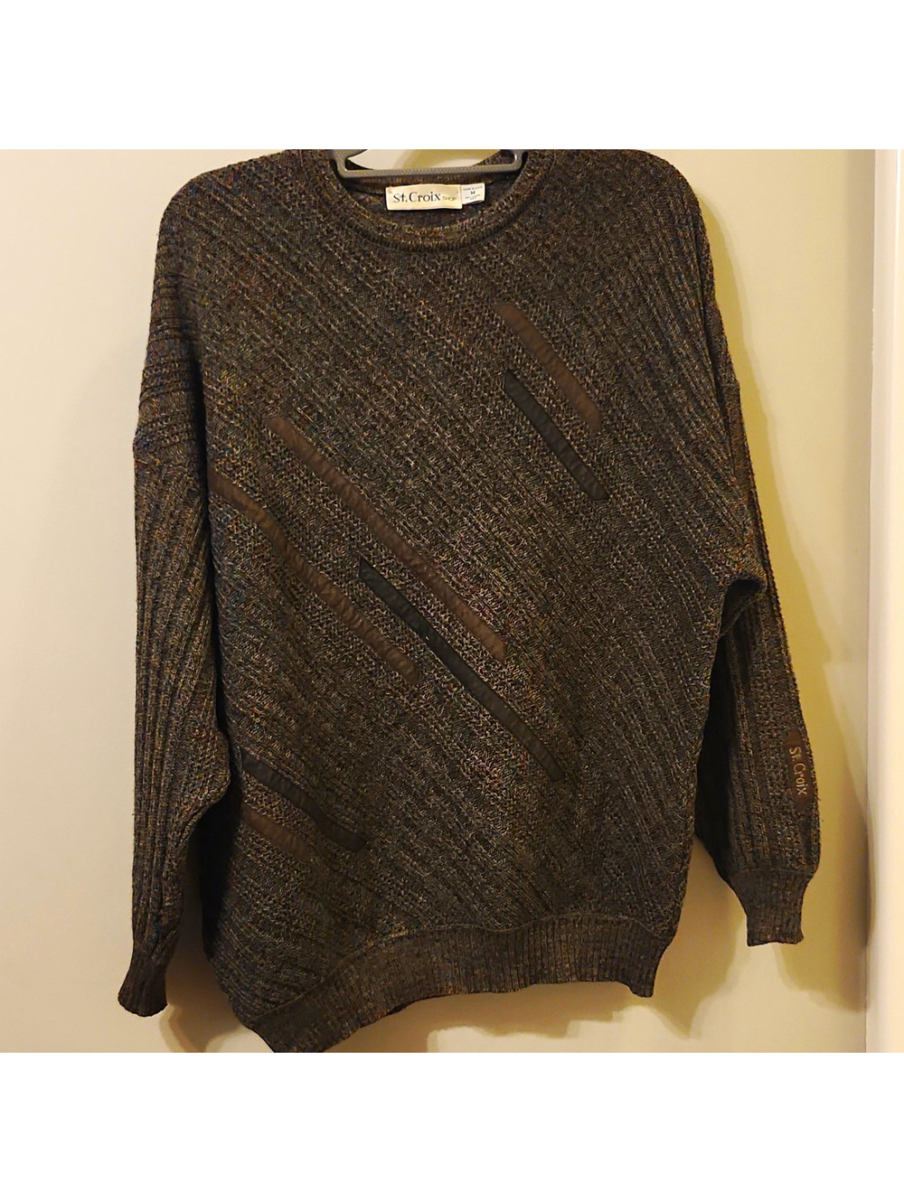 St. Croix Men’s M Wool Crewneck Sweater Brown